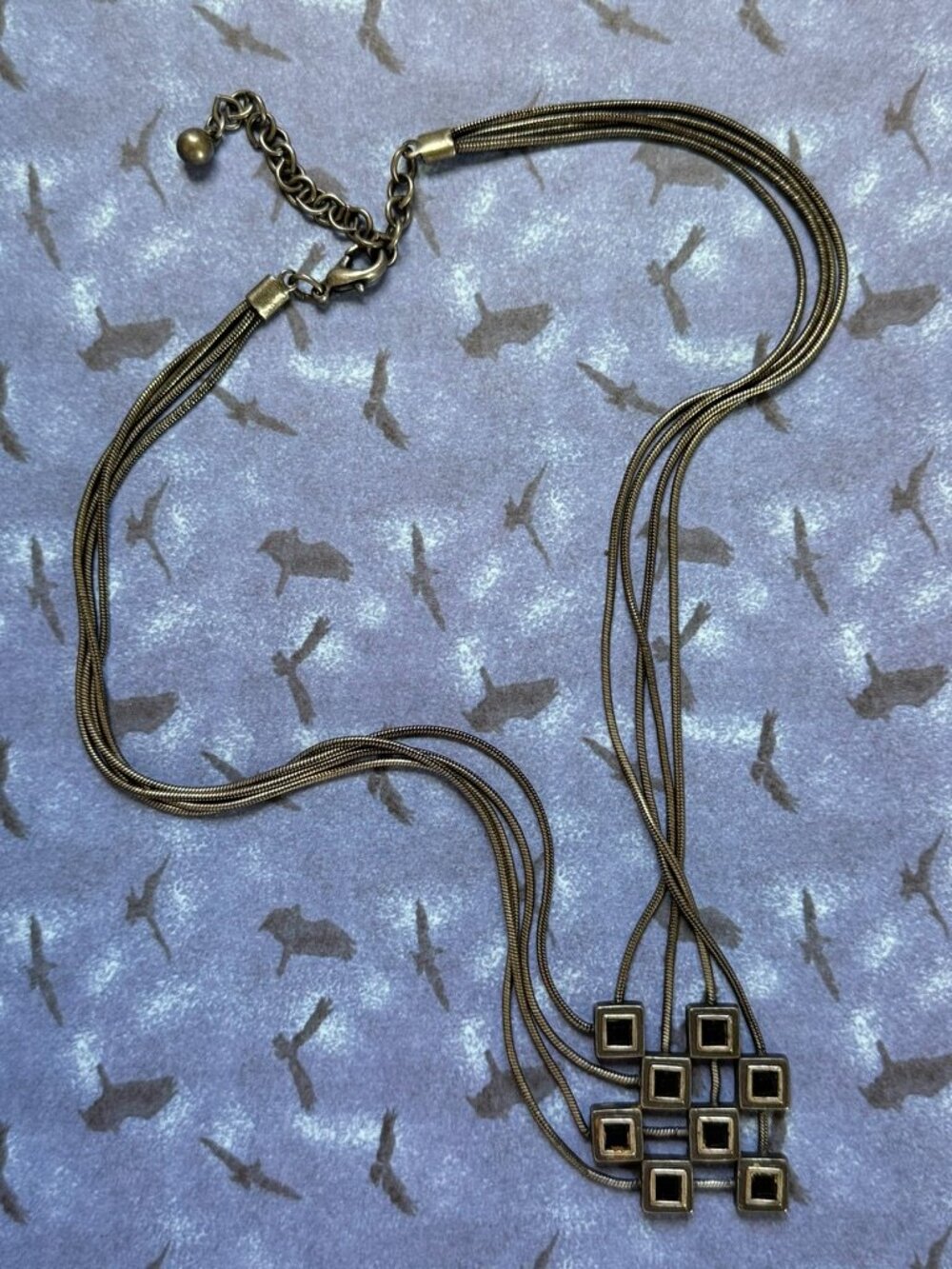 Modernist Geometric Cubist Multiple Strand Necklace